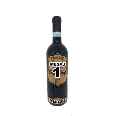 .eticheta din pluta model palos personalizata cu mesaj, vin rosu cabernet sauvignon, demisec, 750ml, 13.5% alcool